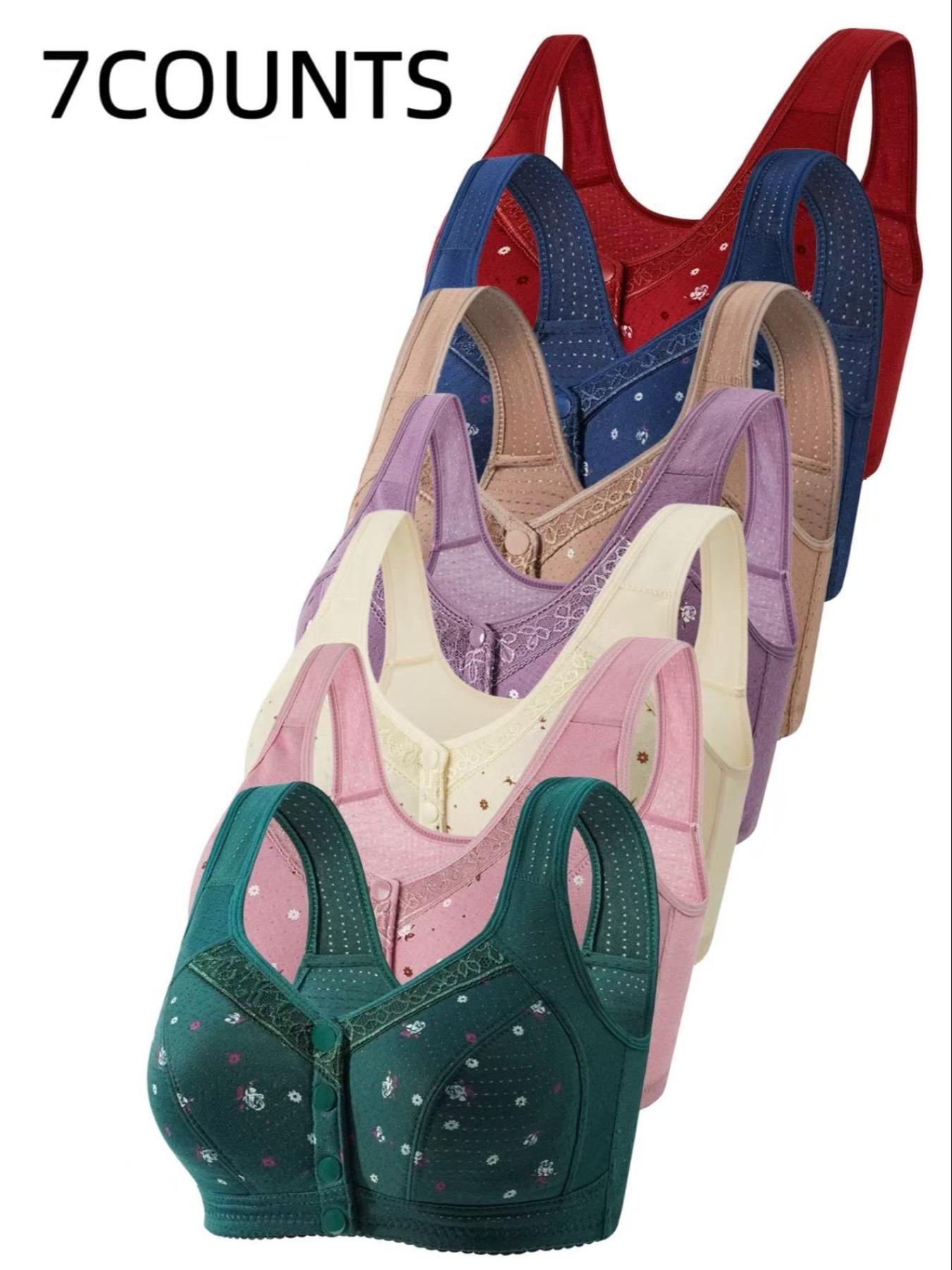 Women's Floral Print Push Up Bra, Soft Comfortable Breathable Bra, Women's Lingerie for All Seasons