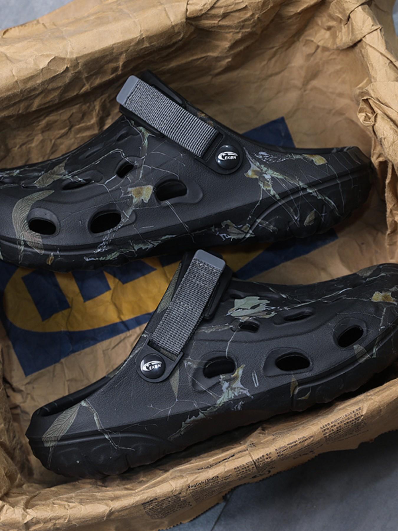 Summer Eva Fashion Hollow Out Camouflage Sandals, Men's Breathable Cool Slippers, Outdoor Beach Casual Footwear, Comfortable and Stylish