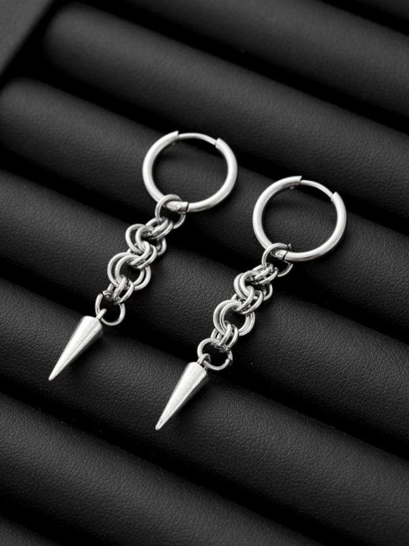 Punk Style Chain Design Dangle High Quality Earrings, Fashionable Jewelry for Women & Men, Trendy All-match & Exquisite Jewelry for Birthday Gift