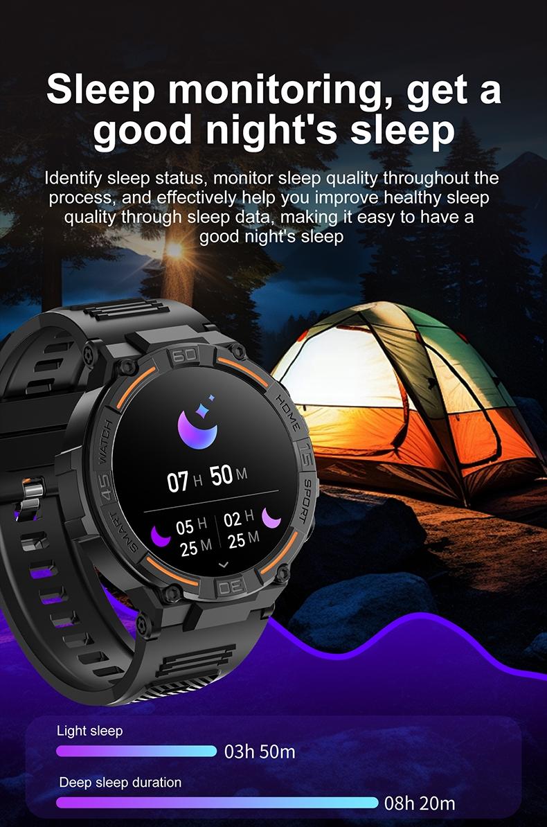 Outdoor smart watch, 1.53-inch touch screen wireless calling, with over 100 sports modes and watch faces, AI voice assistant, compatible with Android and iPhone, flashlight function, fitness watch wearable device, ceramic resin strap waterproof watch.