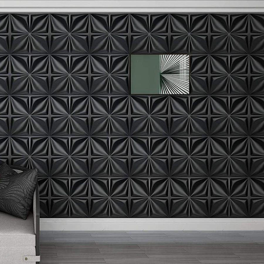 3D Geometric Pattern Wall Panel, PVC Material Wall Decoration, Modern Wall Decor for Living Room Hall Bedroom Hotel Office