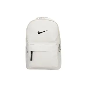 Nike Logo Casual Solid Zipper Fabric Backpack – Unisex Medium Size in Light Bone and Black