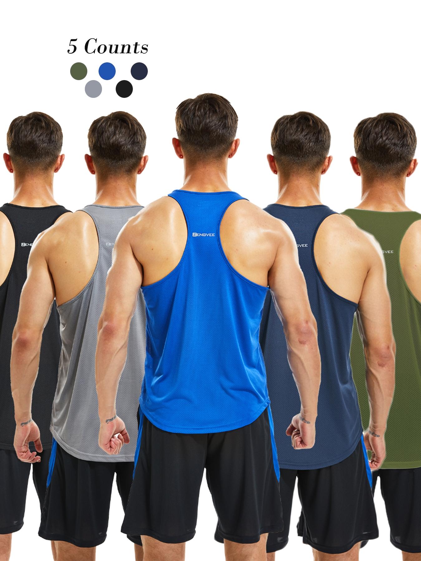 Men's Letter Print Round Neck Sports Tank Top, Loose Sporty Breathable Quick Drying Racerback Tank Top, Gym Clothes, Gym Clothes Workout Men's Letter Print Round Neck Sports Tank Top, Loose Sporty Breathable Quick Drying Racerback Tank Top, Gym Clothes, Gym Clothes Workout