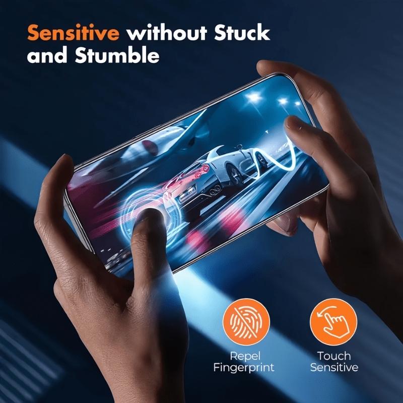 3 Matte Privacy Ceramic Screen Protectors for iPhone 17 Pro Max/air/16 Pro Max/16 Plus/15/14/13/12/11, Edge Protection, Anti-Scratch, Easy Install