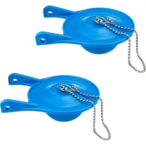 Toilet Flapper Replacement, 2 Pack 3 inch  99-788 with 2 Toilet Handle Chains Lecyco Rubber Water Saving, Easy to Install 2