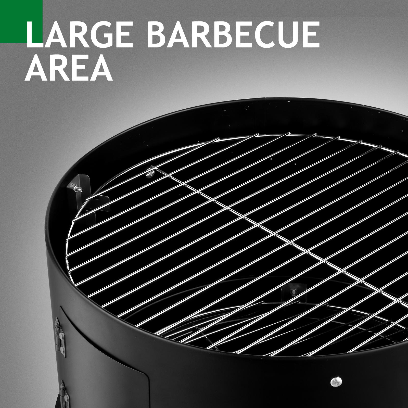 Iron Spray Smoker Carbon Grill Black Outdoor BBQ Grill, Barrel Charcoal Grill，Camping Barbecue Grill for Patio Backyard Garden Picnic,Food Smoker BBQ grill Charcoal Grill Meat