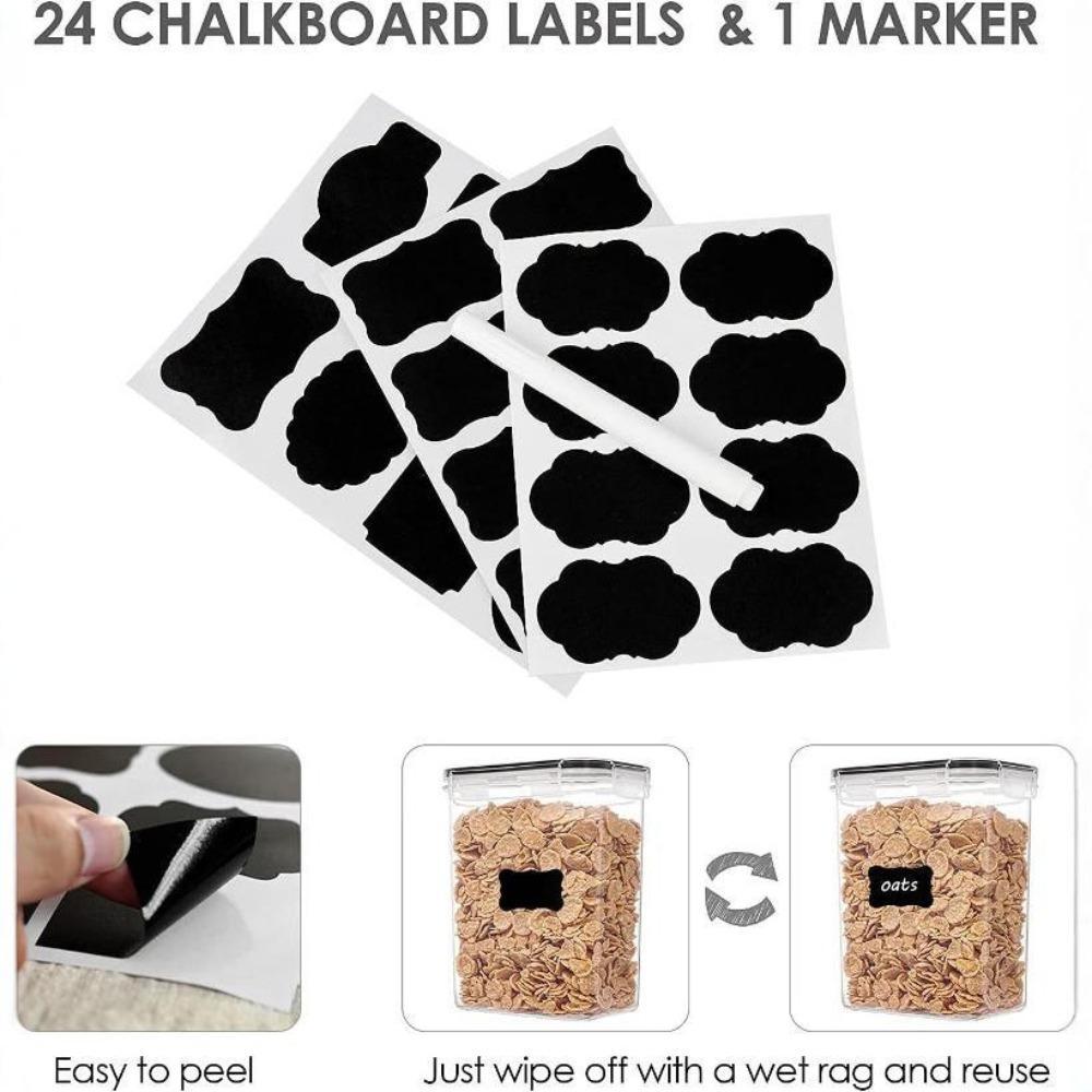 24pcs Food Storage Container Set, Fresh-Keeping Boxes, Easy-to-Secure Lids - Airtight Plastic Containers, Suitable For Pantry, Travel, Outdoor Picnics, Kitchen Organization, Comes With Labels And Marker, mothersdaygift#Summervibes