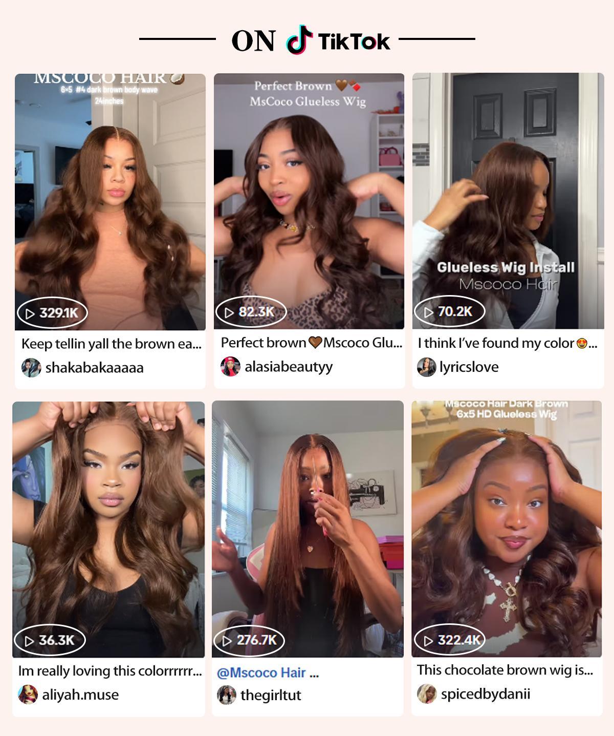 Mscoco 6x5 Dark Brown Human Hair Wig Wear And Go Body Wave & Straight Glueless Lace Wig Upgraded Pre Bleached Knots HD Lace Closure Wig