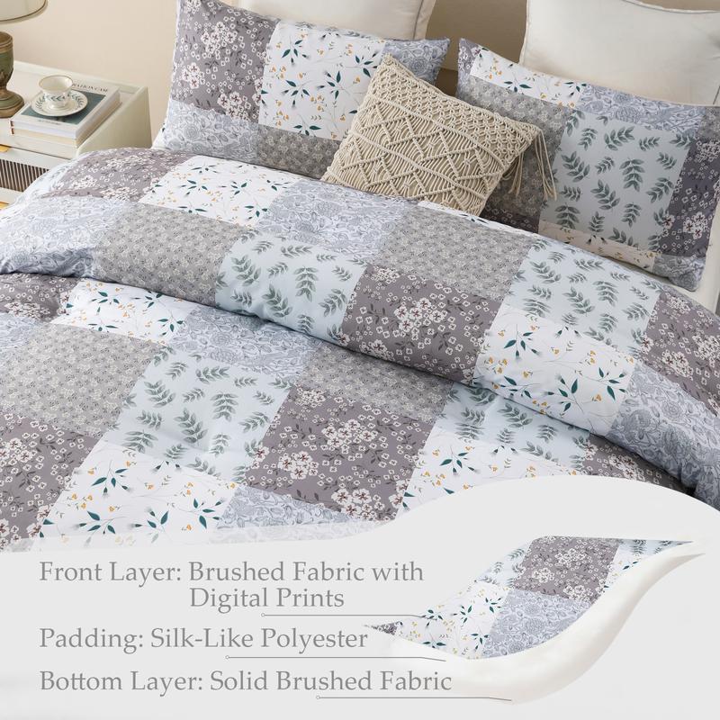 Whale Flotilla King Comforter Set - Soft Reversible Boho Pattern Microfiber Patchwork 1 Comforter 2 Pillow Shams Bedspread for Bedroom Home Decor Whale Flotilla King Comforter Set - Soft Reversible Boho Pattern Microfiber Patchwork 1 Comforter 2 Pillow Shams Bedspread for Bedroom Home Decor