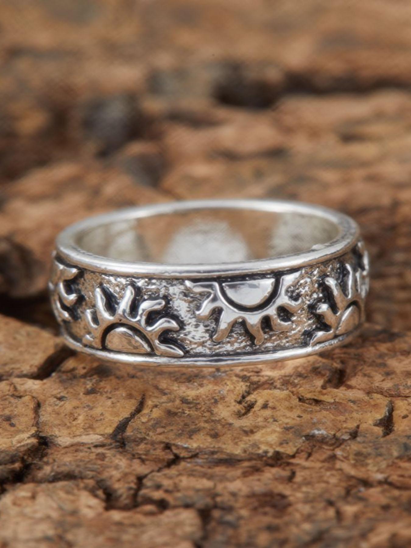 Vintage Punk Sun Ring, Antique Silver Color, Unisex Couple Jewelry, Fashionable Jewelry, Creative Daily Wear, Party Accessory, Unique Design, Statement Ring, Punk Style Ring, Unique Rings