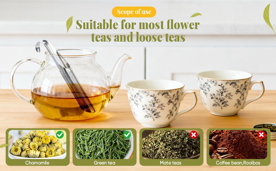2 Pcs Tea Infuser, Tea Diffusers for Loose Tea with Teaspoon Tea-tweezers Wire Cloth, for All Kinds of Tea