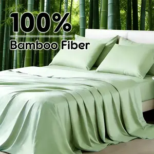 MUXHOMO 4/6pcs Luxury Cooling Sheets Bamboo Bed Sheets Set Queen King Twin Full-2000TC Ultra Soft Children Sheet & Pillowcase Sets - Deep Pockets up to 16''-Unmatched Comfort & Softhess Sleep Breathable Bamboo Sheets For Hot Sleepers Cooling Set