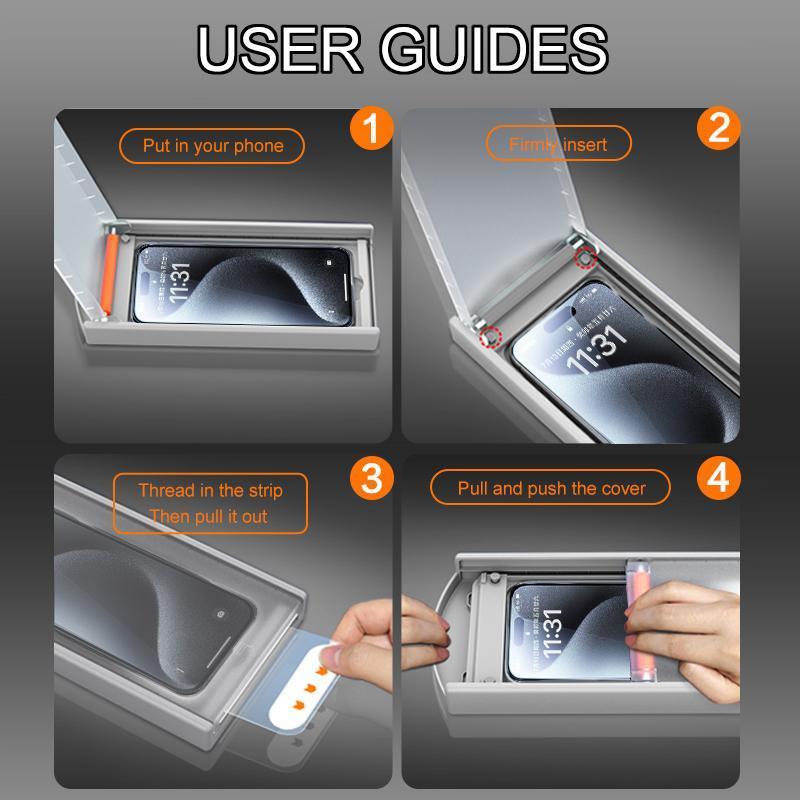 FUNCAT  【3PCS】Screen Protector Cabin; Dusk-free application,No bubble Superior protection For iphone 17/16/15/14/13/12 【3pcs A+ Reusable Cabin】 (High Definition/Anti-Spy)