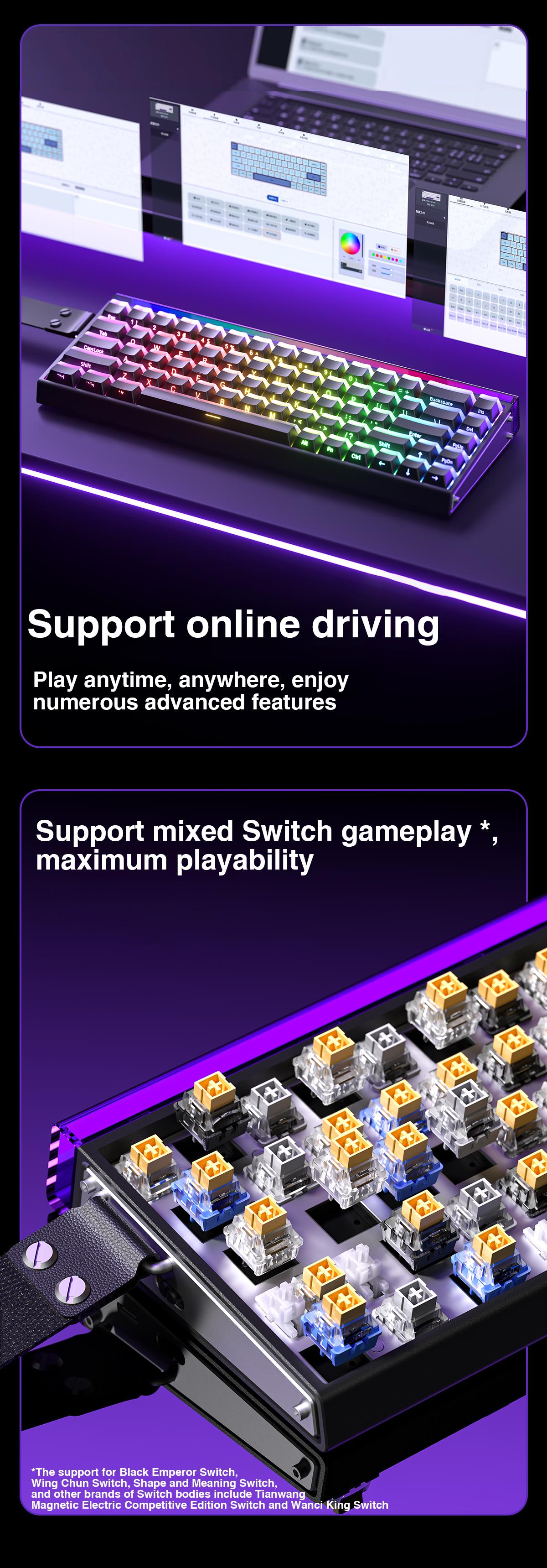 AULA HERO 68HE 60% Gaming Keyboard Wired, Hall Effect Magnetic Switch Keyboard with Adjustable Actuation, Rapid Trigger Mode, 8K Hz Polling Rate, 0.125ms Latency, Side Printed PBT Keycaps, RGB Backlit TikTokShopfalldealsforyou