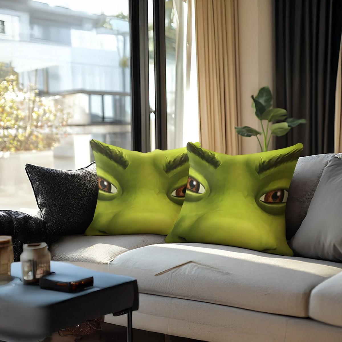 Shrek Pattern Pillow, 1 Piece Includes Pillow Core, Soft And Durable, Suitable For Children And Adults, Daily Holiday Birthday Gift, Bedroom Decoration For Bed, Sofa, Car