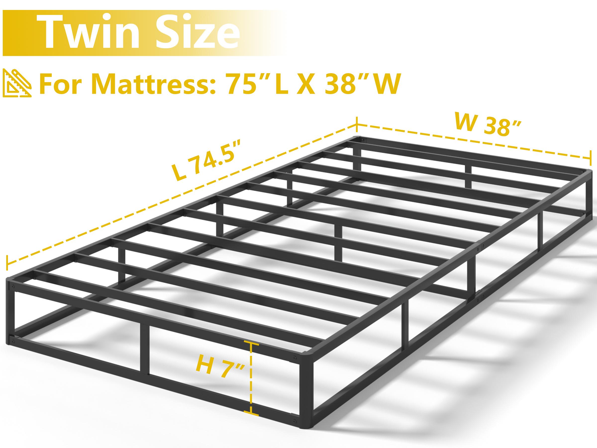 Edenza-Box Spring King 5 7 9 Inch High Metal Twin Full Queen Size with Heavy Duty Mattress Foundation, Fabric Cover, Easy Assemb l y, Quiet Noise-Free, Bedroom Furniture Luxury Bed Frame