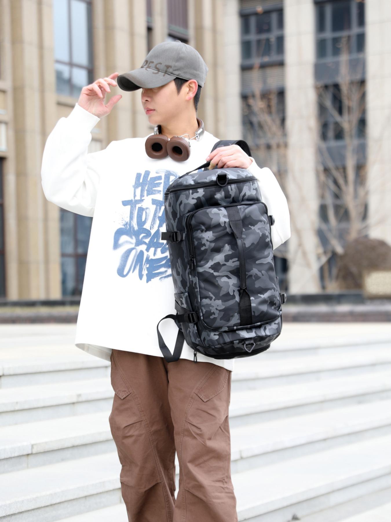 Camouflage Pattern Large Capacity Travel Backpack, Multi-functional Backpack, Unisex Outdoor Travel Sports Backpack