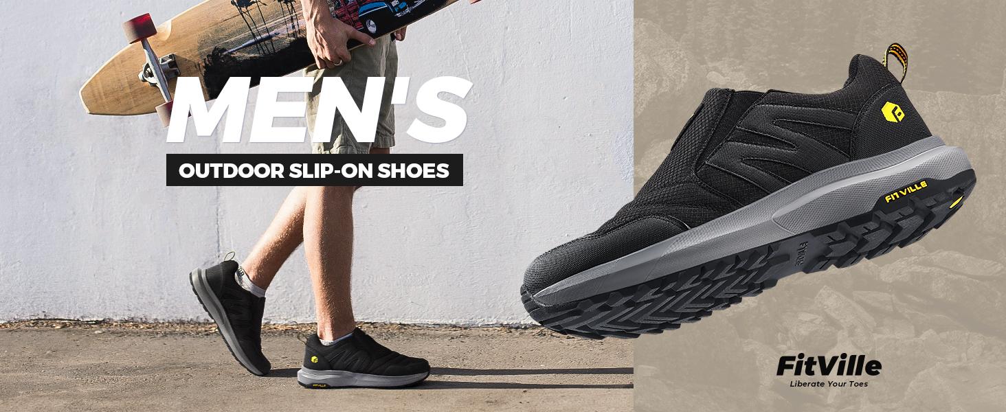 FitVille Men's Wide Trails Hiking Shoes for Men, Slip on Walking Shoes Trekking Hiking Sneakers with Arch Support FitVille Men's Wide Trails Hiking Shoes for Men, Slip on Walking Shoes Trekking Hiking Sneakers with Arch Support