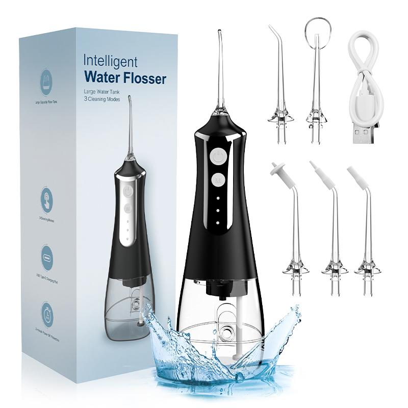 Portable Oral Irrigator 300ML, 3 Modes & 5 Nozzles, Rechargeable Water Flosser, Electric Dental Floss Machine, Cordless Water Flosser, Travel-Friendly Design