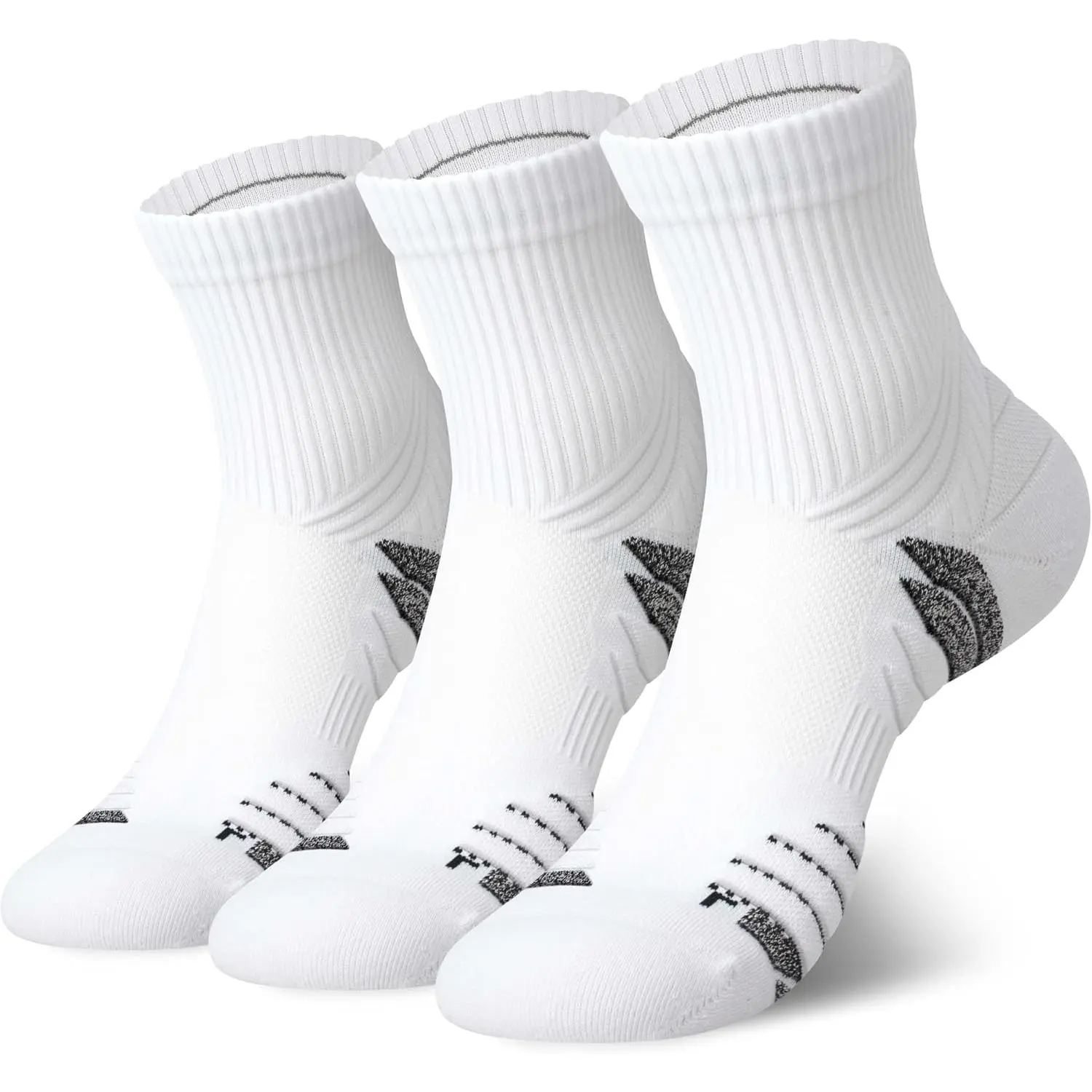 Hylaea Mens Quarter Running Socks for Athletic with Cushion Wicking Coolmax| Max Cushion, Moisture-Wicking Coolmax & Lycra, Arch Support, 200-Needle Knit, Seamless Toe, L/R Foot Specific, No Slip Sole,sohochic