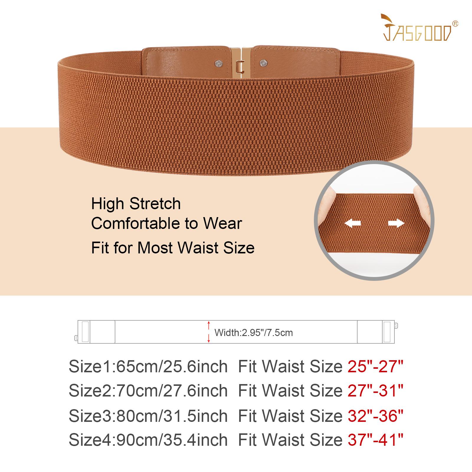 JASGOOD 4 Pack Cosplay Belt Wide Elastic Stretch Waist Belts for Women Dress