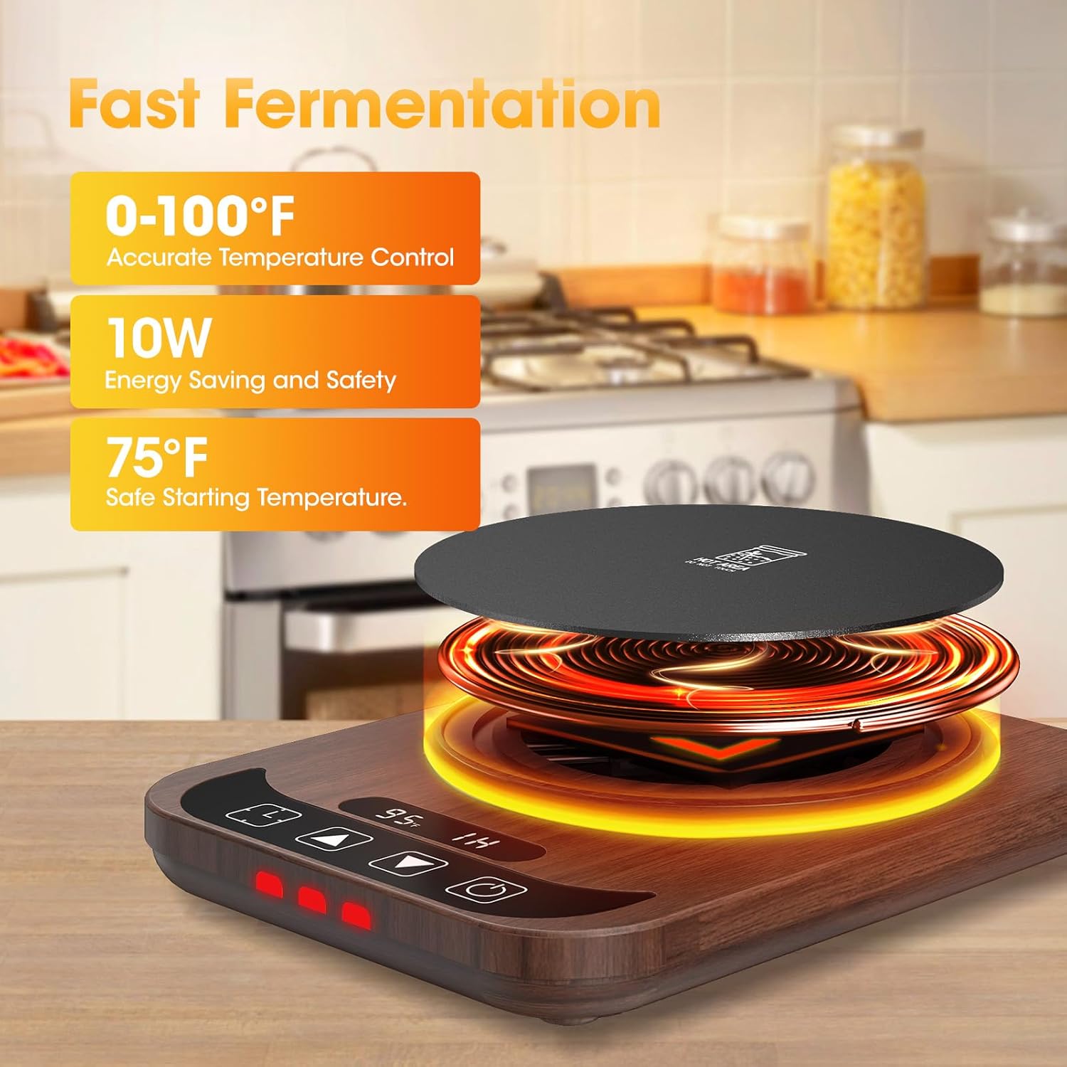 Sourdough Starter Warmer with Temperature Display,Sourdough Warming Mats 100? Electric Heating 12 Hours Timing Function Sourdough Heating Mat Bread for Baking Supplies Kitchen Bakers ()