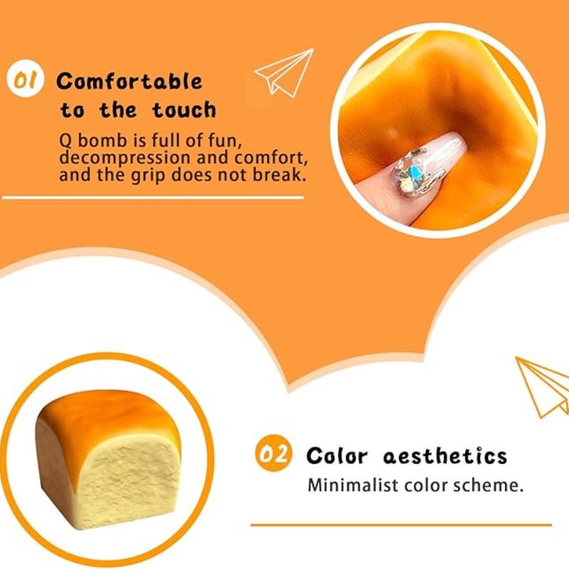 Bread Squishy Stress Toy - 1/2/4 Pcs Butter Slow Anxiety Squishy Stress Ball, Stress Relief Squishy, PU Material Fidget Toy, Unisex, Ideal for Office or Party Favor