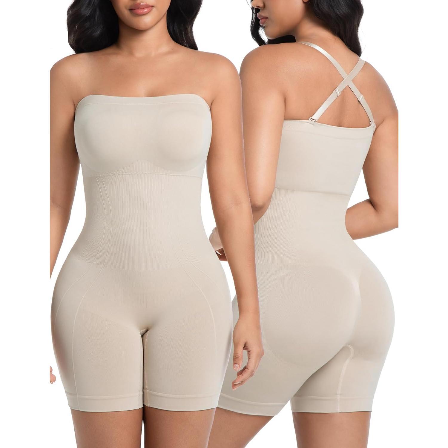 Women's Strapless Shapewear Bodysuit, Seamless Faja Style Waist Trainer with Built-in Bra for Tummy Control & Body Contouring, Casual, Waist Trainers, Shapewear For Women, Bodysuit For Women