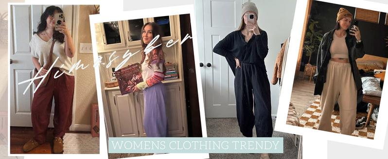 SCUSTY Womens Baggy Wide Leg Pants Casual Loose Elastic Waisted Palazzo Harem Pants with Pockets