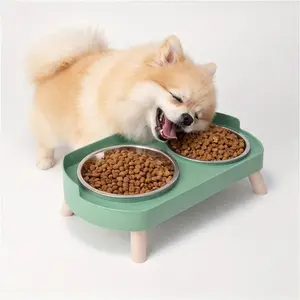 Cat Feeder - 2-in-1 Feeding - Ensure Your Pet Eats Healthy - Cute and Fun Water and Food Dispenser, Stainless Steel Non-Slip Double Bowl, Easy to Wash, Multiple Color Options