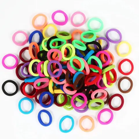 1PC Colorful Rainbow Macaron Hair Bands Stretchy High Elastic Hair Ties Ponytail Holders for Daily Wear