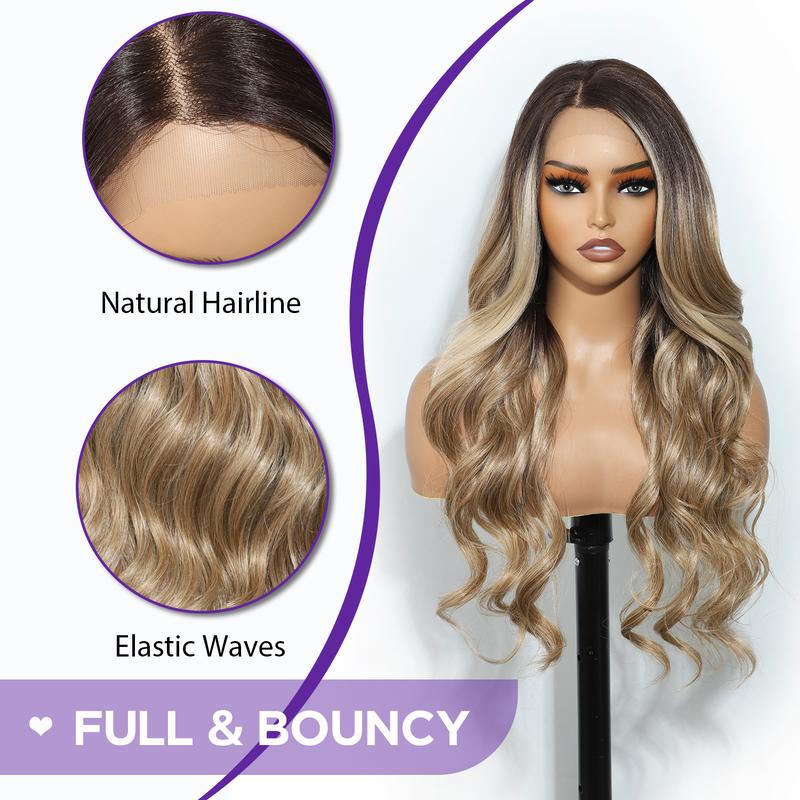 Style Icon 26 Inch Wavy Free Part  13*4 Lace area  Natural Lustre Synthetic Wig For Women