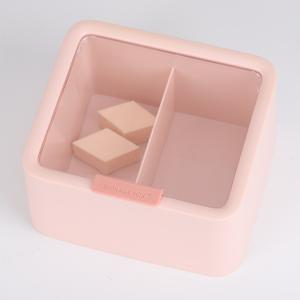 2 Slot Cotton Swab Ball Qtip Holder Jar Plastic Container Dispenser Box with Hinged Lid for Bathroom Home Storage Organizer