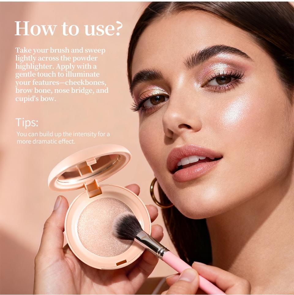 4-colour cream highlighter; illuminating highlighter; glitter highlighter; contouring highlighter all-in-one; ginger-toned highlighter; pearlescent highlighter; facial illuminating highlighter; subtle shimmer highlighter; intense shimmer highlighter