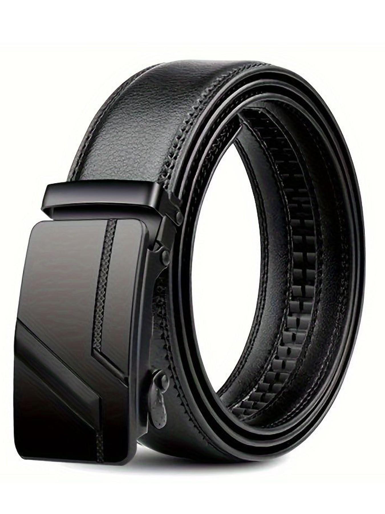 Durable Thick Leather Belt Automatic Waistband Adjustable Buckle, New Trendy Casual Versatile Pants Belt, Youth Business Fashion Belt for All Seasons