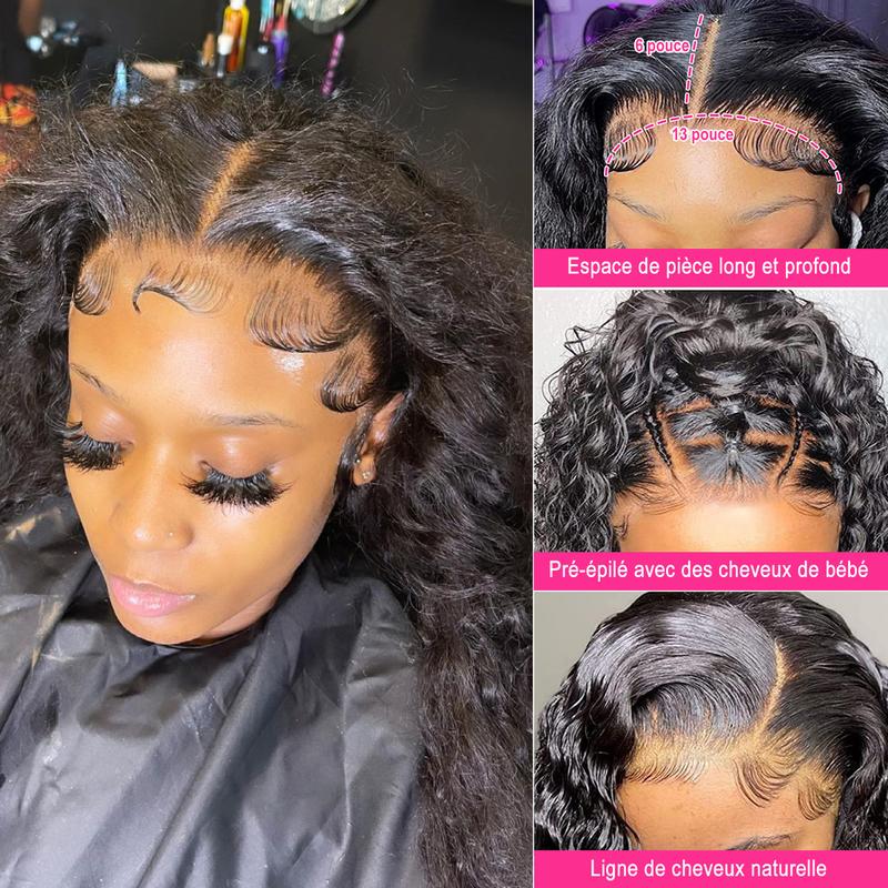 Bling Hair Kinky Curly 13x4 Lace Front Wig Human Hair 30 32 34Inch Kinky Curly 180% Density Transparent Lace Frontal Wigs For Black Woman Cikana True Length Can Be Styled Adjustable Strap TikTokShopBlackFriday