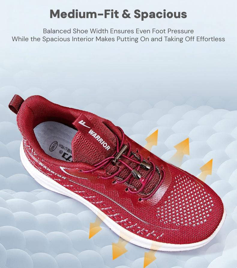 WARRIOR Women's Spring Outdoor Casual Woven Sports Shoes, Breathable Running Sneakers, Comfortable Soft Durable Sole, Versatile All-Season Footwear