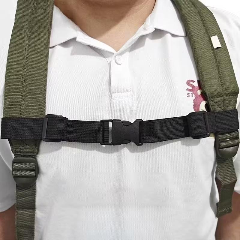 Adjustable Backpack Chest Strap Set, Lightweight Minimalist Design, Safety Buckle Closure, Polyester Material, Hiking Camping Travel