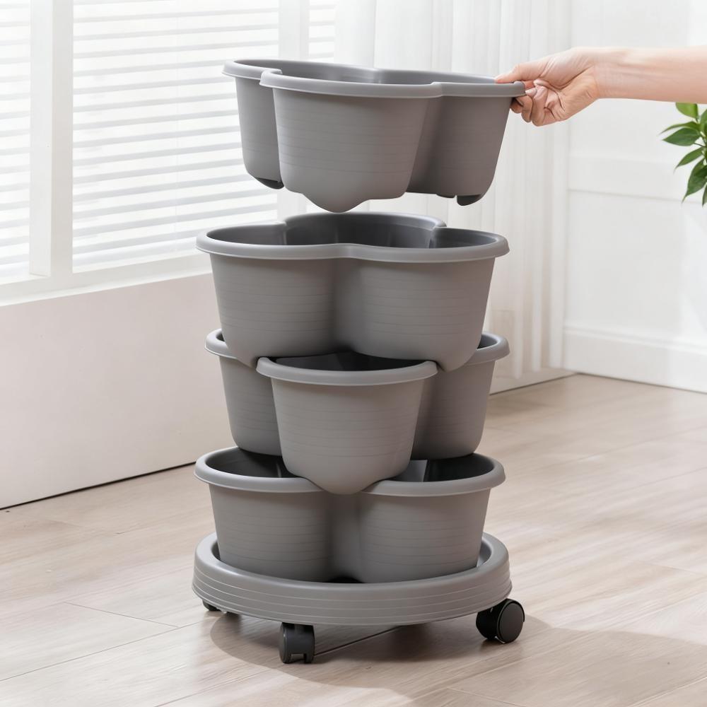 Multi-Layer Vertical Plant Pot, Hangable and Stackable, New Strawberry and Flower Planter, Three-Section Design, Ideal for Balcony, Garden, Indoor Plants, Strawberry Vertical Planters