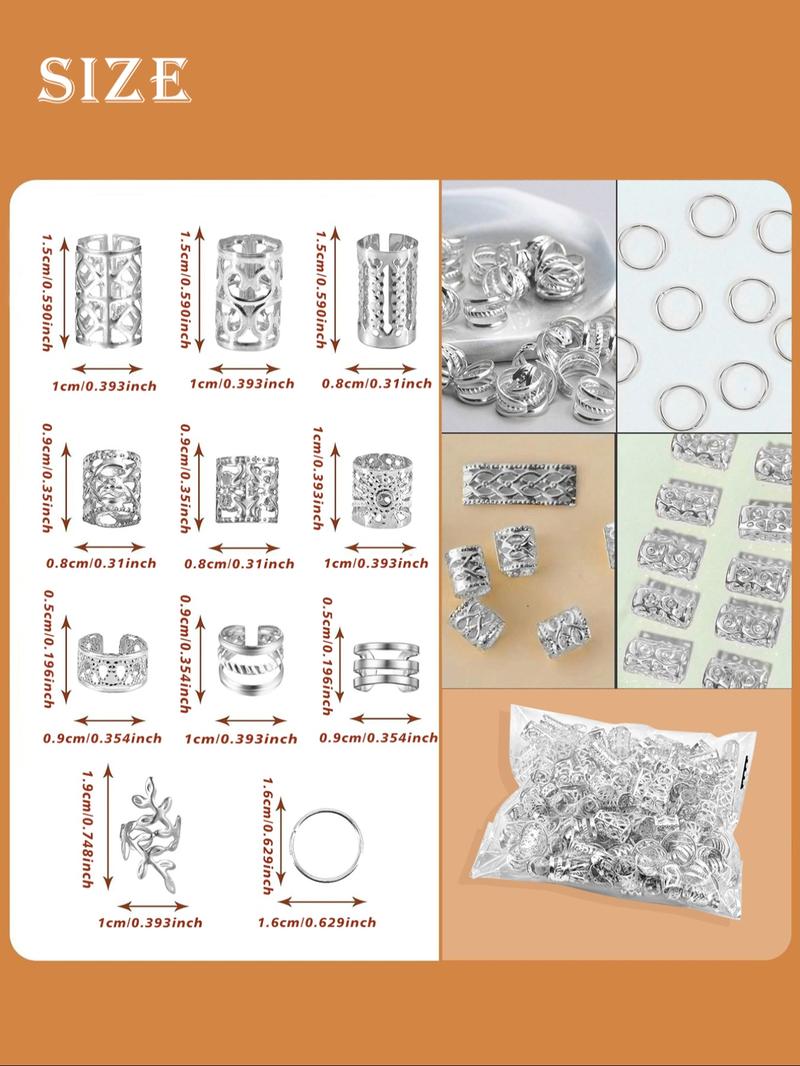 Cecillia Wig 220pcs Hair Accessories, Loc Jewelry for Braids, Women's Hair Jewelry, Metal Hair Ring Cuff for Dreadlocks, Boho Style