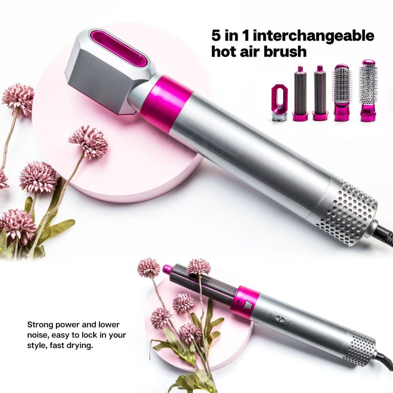 Five-In-One Hair Dryer Comb, Multi-Function Curling/straightening/drying/smoothing Tool, Thermal Hair Styler, 100v-120v Voltage, Us Plug