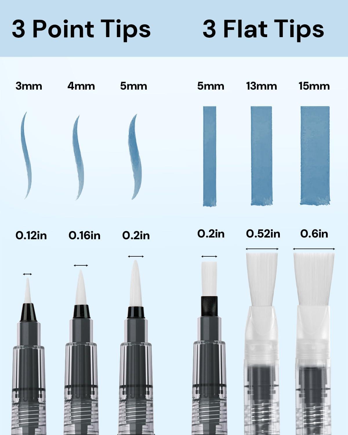 [JusArt] Water Brush Pens & Acrylic Paint Markers Set, Art Supplies Set, Drawing & Painting Supplies, Paintbrushes