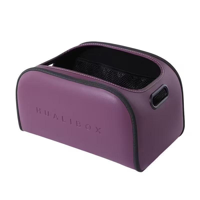 Luxury Leather Car Storage Box, Multi-Functional Organizer, Large Capacity Trunk Bin, Passenger Seat Compartment, Car Interior Essentials