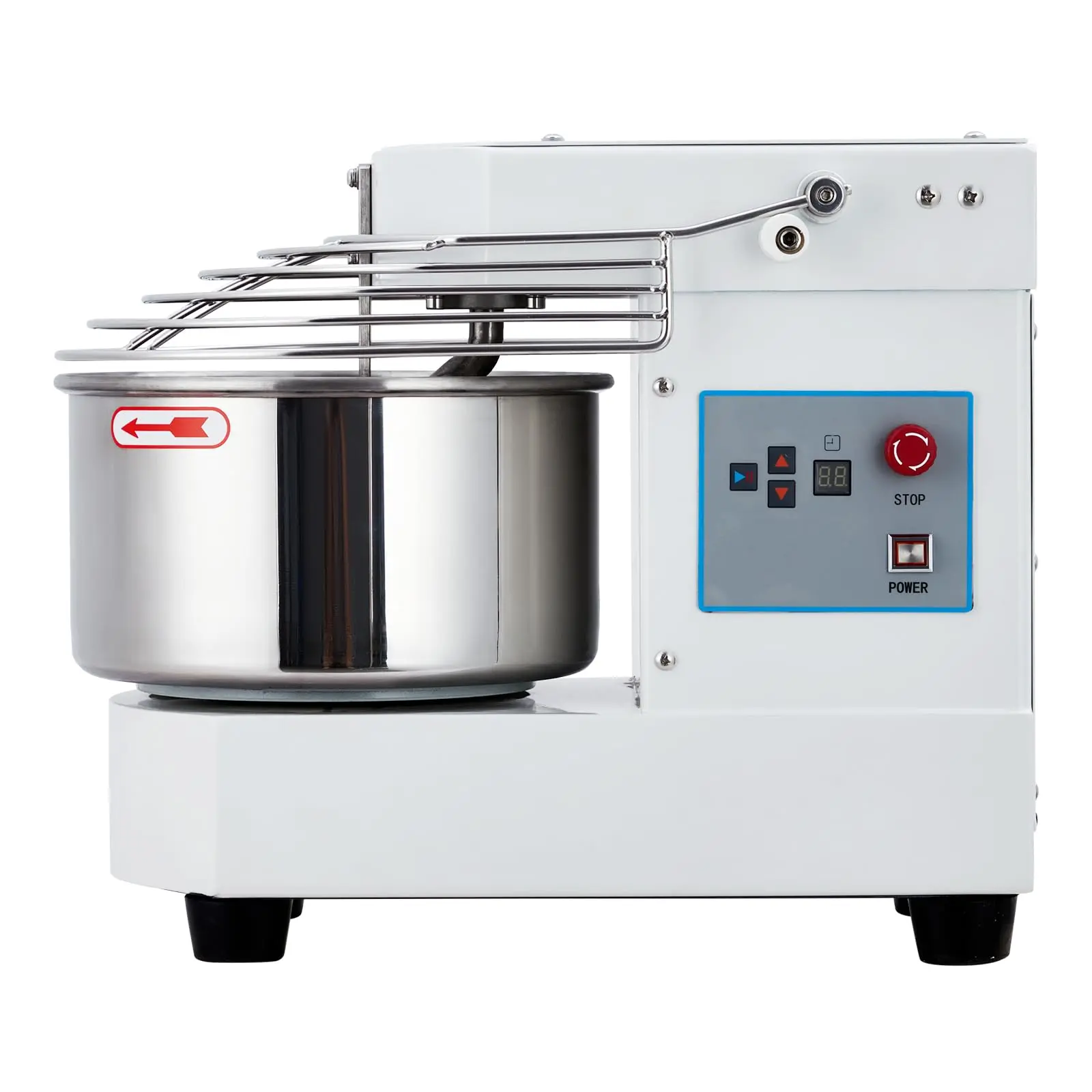 GARVEE 10Qt Commercial Stainless Steel Food Mixer, 650W Power Dual Mixing Dough Kneading Machine with Touch Screen, Timer, Safety Shield for Bakery Use