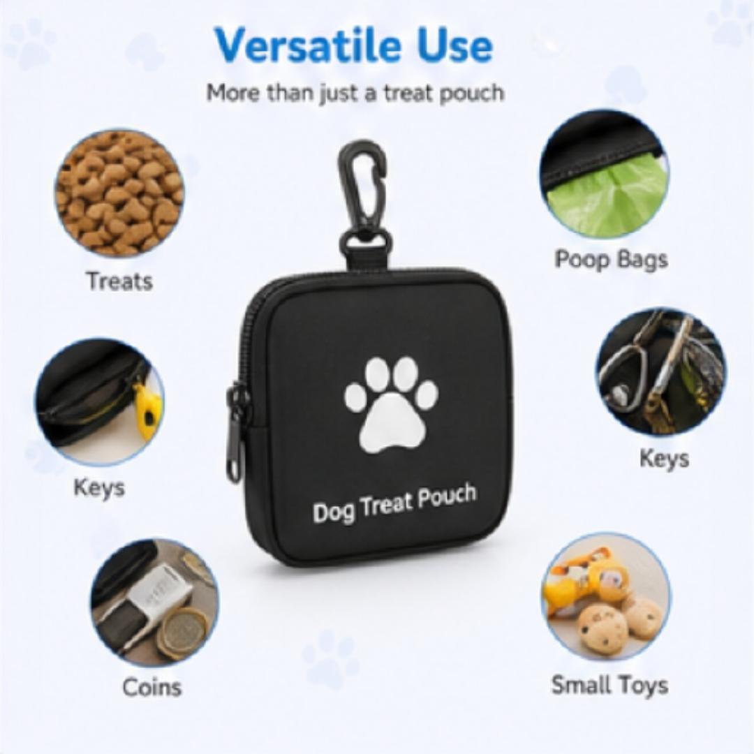 Pocket-sized dog food bag | One clip and go, clean and tidy! Ideal for daily training and as a reward bag for dogs