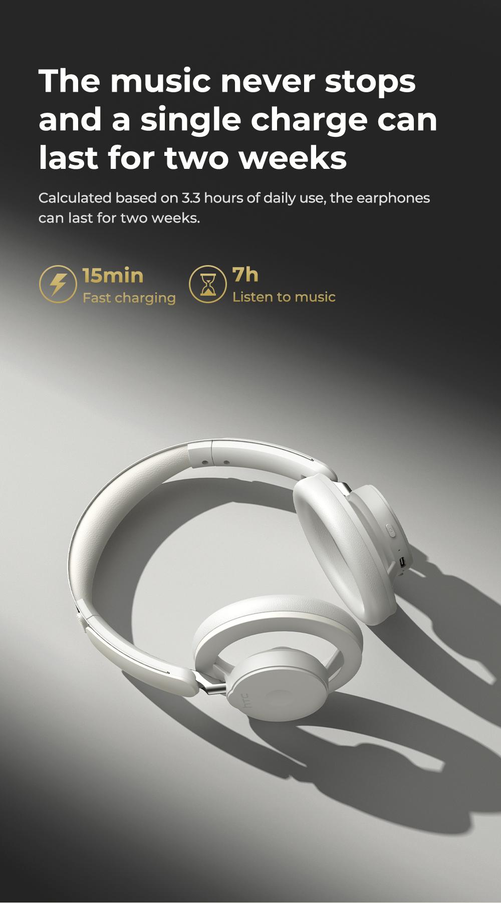 HTC HP06 OWS Open Wireless Headphone Foldable Bluetooth Headphones Over Ear with Built-in Microphone HIFI Stereo Multifunctional Earbuds Wireless Headset for Gaming, Phones, Computers, Electronics Audio Headphone