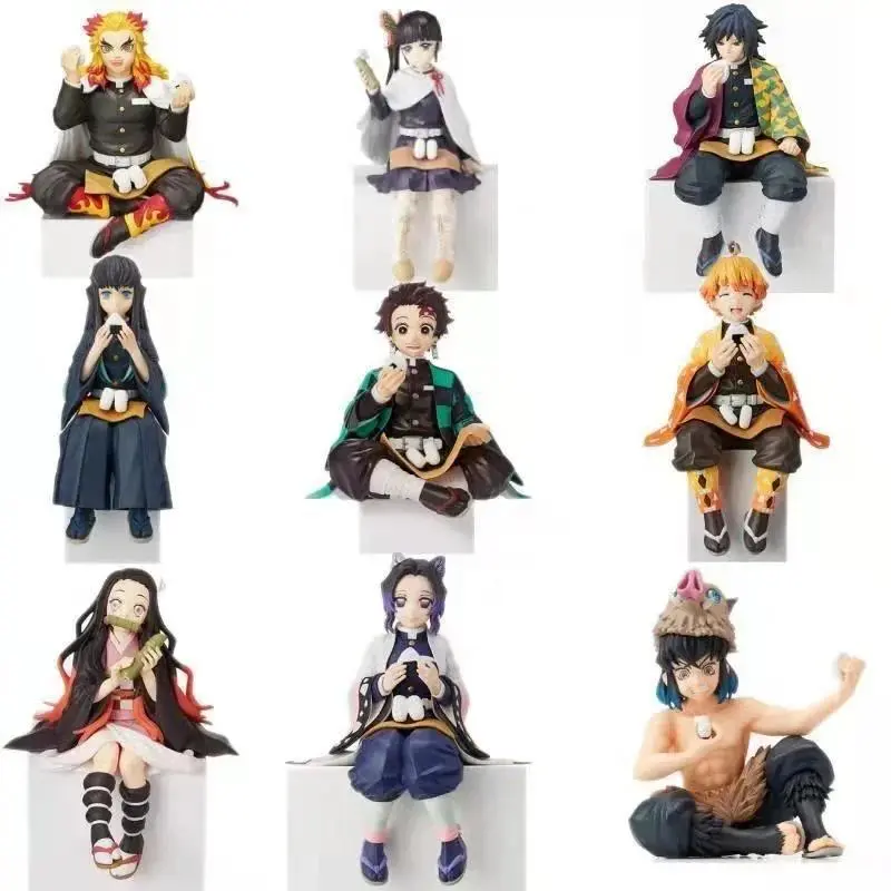 2026 Hot selling toys Hot Anime Demon Slayer Sit Eating High Quality Rice Figure All Style Tanjirou Nezuko Kyoujurou Tengen Tokitou Muichirou Figurine Internet-famous toy