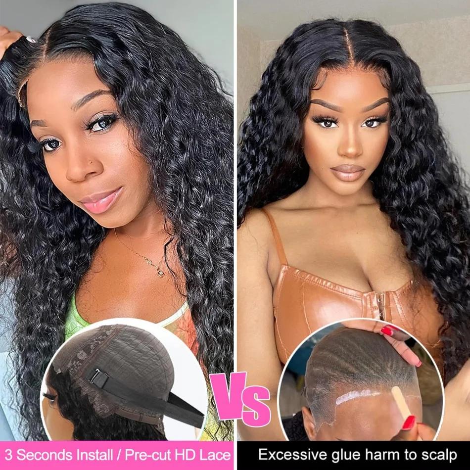 Bling Hair Deep Wave 9x6 Glueless Wigs Human Hair 5x5 Lace Clousure Wig For Black Women Ready to Wear 13x6 Deep Culy Wig Brazilian Human Hair Wig Pre Plucked TikTokShopBlackFriday