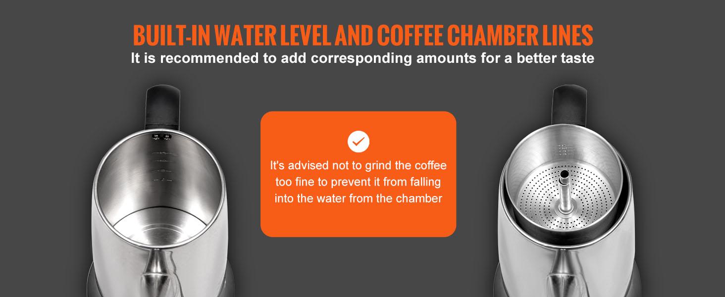 VEVOR 12-Cup Electric Percolator Coffee Pot, 304 Stainless Steel Coffee Percolator with Keep Warm Function Heat-Resistant Handle, Classic Coffee Maker, Quick Brew Easy-Pour Spout, Silver