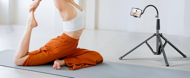 Weilisi 82" Tall Heavy Duty Phone Stand for Recording, Tablet Stand Holder with 15" Adjustable Gooseneck, Overhead Selfie Tripod for iPhone/iPad/Android for Recording/Live Streaming/Watching/Cooking/Lash Techs Weilisi 82" Tall Heavy Duty Phone Stand for Recording, Tablet Stand Holder with 15" Adjustable Gooseneck, Overhead Selfie Tripod for iPhone/iPad/Android for Recording/Live Streaming/Watching/Cooking/Lash Techs